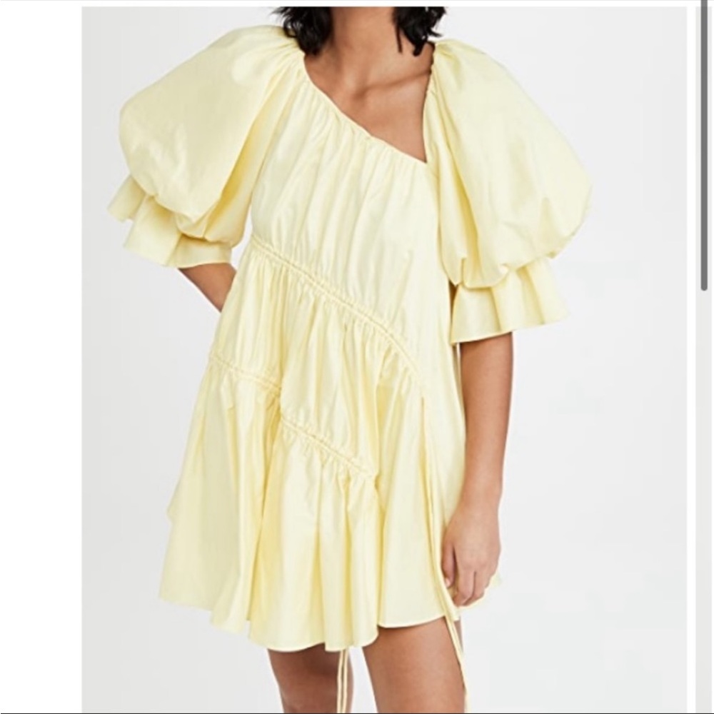 AJE asymmetrical dress size 6, worn once yellow